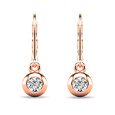 Diamond 1/10 ct tw Bezel Set Earrings in 10K Rose Gold